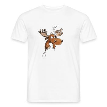 Drôle tête d’orignal I Orignal I Cerf Renne - T-shirt homme - blanc - Devant - AI Model Male 178 dark (178cm)