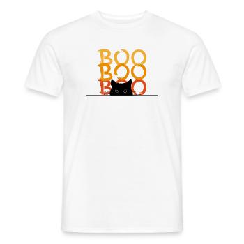 Halloween chat noir boo drôle chemise - T-shirt homme - blanc - Devant - AI Model Male 178 dark (178cm)