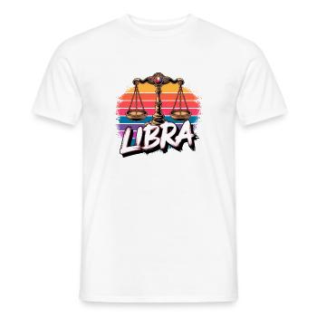 Libra Horoscope Astrology Vintage Sign. - Men's T-Shirt - white - Front - AI Model Male 178 dark (178cm)