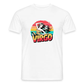 Virgo Horoscope Astrology 80s 90s Vintage Sign. - Men's T-Shirt - white - Front - AI Model Male 178 dark (178cm)