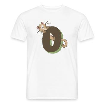 Katze Zahl 0 - Männer T-Shirt - Weiß - Vorne - AI Model Male 178 dark (178cm)