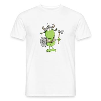 Lustiger Frosch Wikinger - Männer T-Shirt - Weiß - Vorne - AI Model Male 178 dark (178cm)