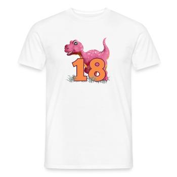 Nr.18 Dino - Männer T-Shirt - Weiß - Vorne - AI Model Male 178 dark (178cm)