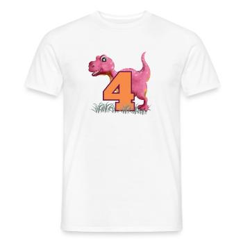 Nr.4 Dino - Männer T-Shirt - Weiß - Vorne - AI Model Male 178 dark (178cm)