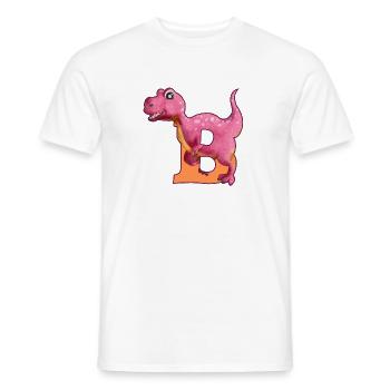 B - DINOSAURIER, Personalisierbar - Männer T-Shirt - Weiß - Vorne - AI Model Male 178 dark (178cm)