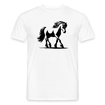 Horse German Riding Pony - Men's T-Shirt - white - Front - AI Model Male 178 dark (178cm)