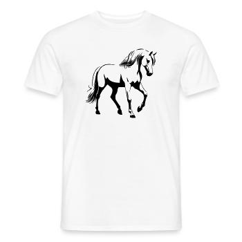 Cheval Arabe - T-shirt homme - blanc - Devant - AI Model Male 178 dark (178cm)