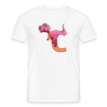 C - DINOSAURIER, Personalisierbar - Männer T-Shirt - Weiß - Vorne - AI Model Male 178 dark (178cm)