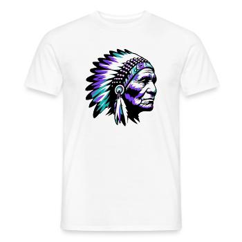 American Indian American - Men's T-Shirt - white - Front - AI Model Male 178 dark (178cm)