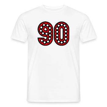 90. 90 ANS. 90e ANNIVERSAIRE. ANNIVERSAIRE 90 ANS. - T-shirt homme - blanc - Devant - AI Model Male 178 dark (178cm)