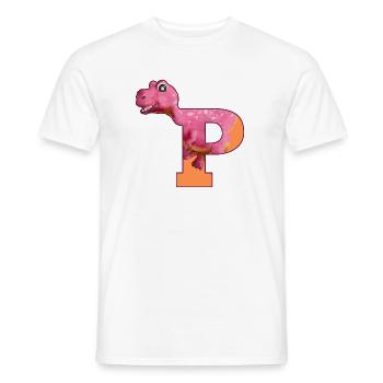 P - DINOSAURE, personnalisable - T-shirt homme - blanc - Devant - AI Model Male 178 dark (178cm)
