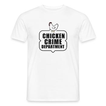 Chicken Crime Department Badge - Männer T-Shirt - Weiß - Vorne - AI Model Male 178 dark (178cm)