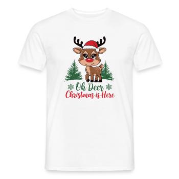 Oh Deer Christmas is Here - Männer T-Shirt - Weiß - Vorne - AI Model Male 178 dark (178cm)