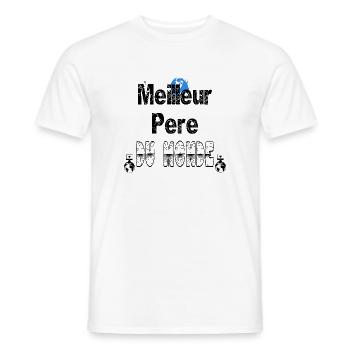 Meilleur Père du Monde - T-shirt homme - blanc - Devant - AI Model Male 178 dark (178cm)