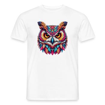 Owl - Men's T-Shirt - white - Front - AI Model Male 178 dark (178cm)
