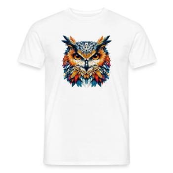 Owl - Men's T-Shirt - white - Front - AI Model Male 178 dark (178cm)