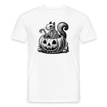 Motif d’écureuil squelette dans une citrouille - T-shirt homme - blanc - Devant - AI Model Male 178 dark (178cm)