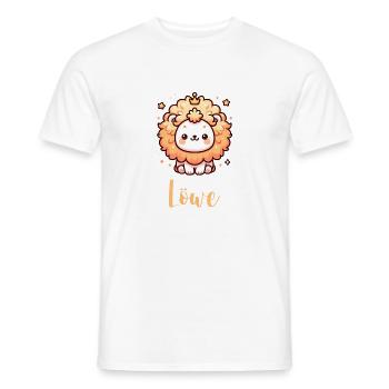 Löwe Design für Sternzeichen Fans – Kawaii Motiv - Männer T-Shirt - Weiß - Vorne - AI Model Male 178 dark (178cm)