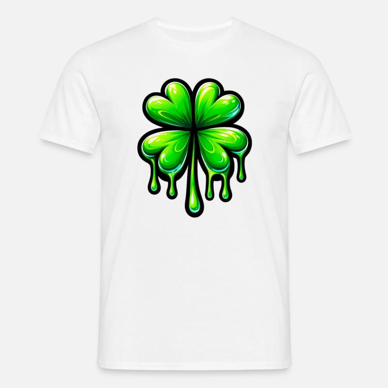 Vierblättriges Kleeblatt - Männer T-Shirt - Weiß