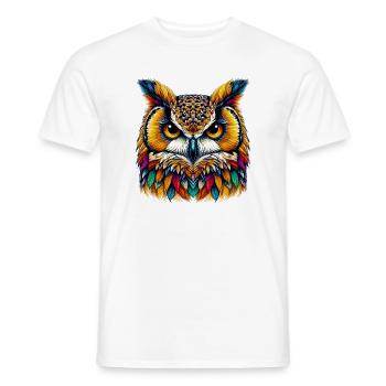 Eule - Männer T-Shirt - Weiß - Vorne - AI Model Male 178 dark (178cm)