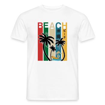 Okinawa Japon Plage Fun - T-shirt homme - blanc - Devant - AI Model Male 178 dark (178cm)