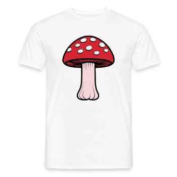 Champignon Fantaisie Rouge et Blanc - T-shirt homme - blanc - Devant - AI Model Male 178 dark (178cm)