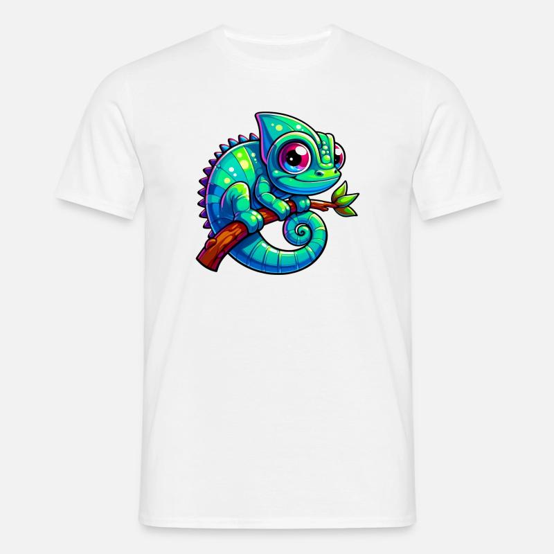 Chamäleon - Männer T-Shirt - Weiß