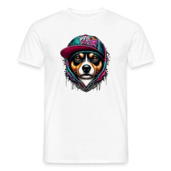 Dog - Men's T-Shirt - white - Front - AI Model Male 178 dark (178cm)