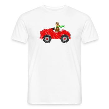 Auto mit Fahrer - Männer T-Shirt - Weiß - Vorne - AI Model Male 178 dark (178cm)