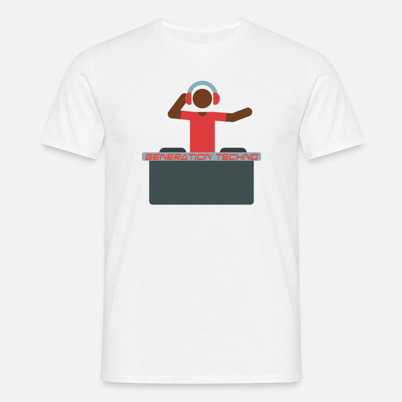 Generator Techno DJ Design - Männer T-Shirt - Weiß