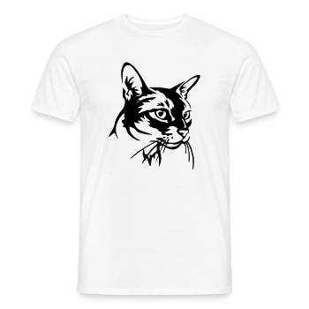Abessiner Katze - Männer T-Shirt - Weiß - Vorne - AI Model Male 178 dark (178cm)