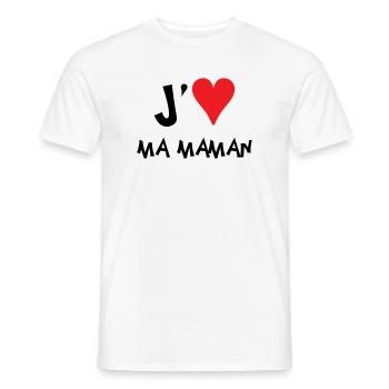 J'aime ma maman - Fête des Mères - T-shirt homme - blanc - Devant - AI Model Male 178 dark (178cm)