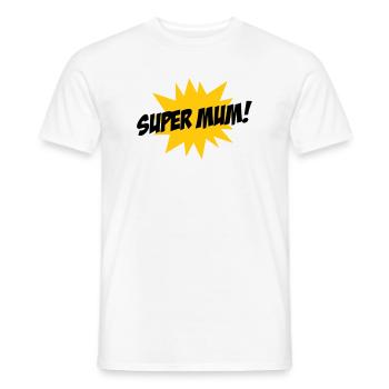 Super Mom - Mother's Day - Men's T-Shirt - white - Front - AI Model Male 178 dark (178cm)