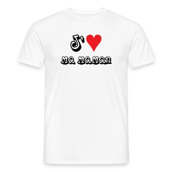 J'aime ma maman - T-shirt homme - blanc - Devant - AI Model Male 178 dark (178cm)
