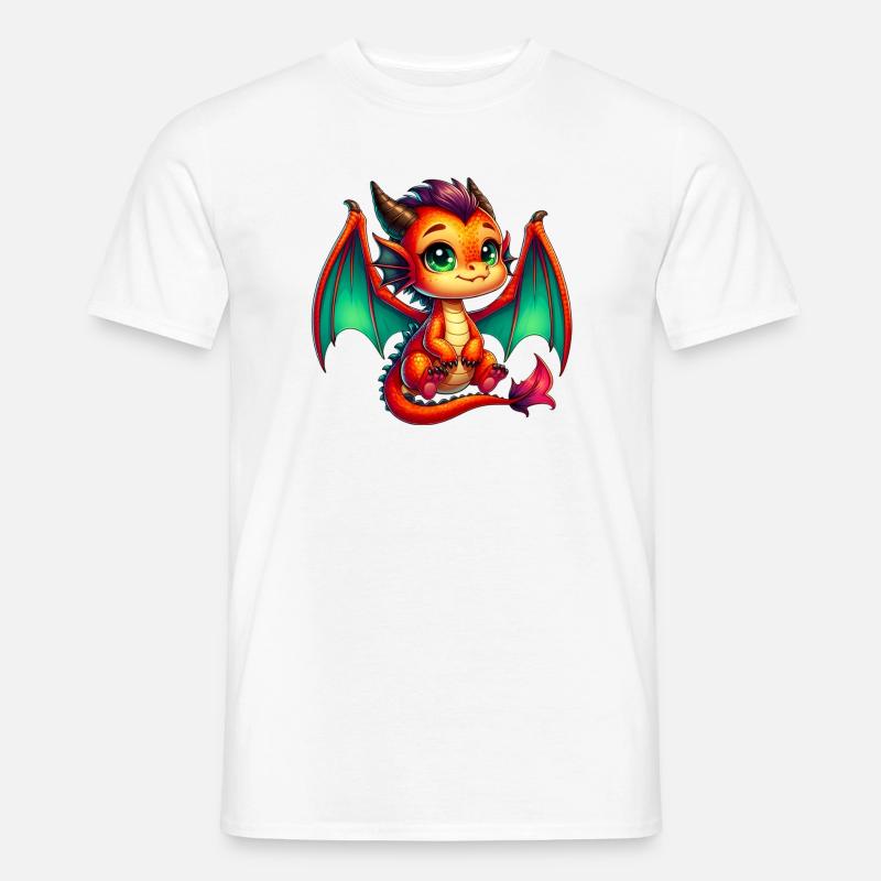Drache - Männer T-Shirt - Weiß