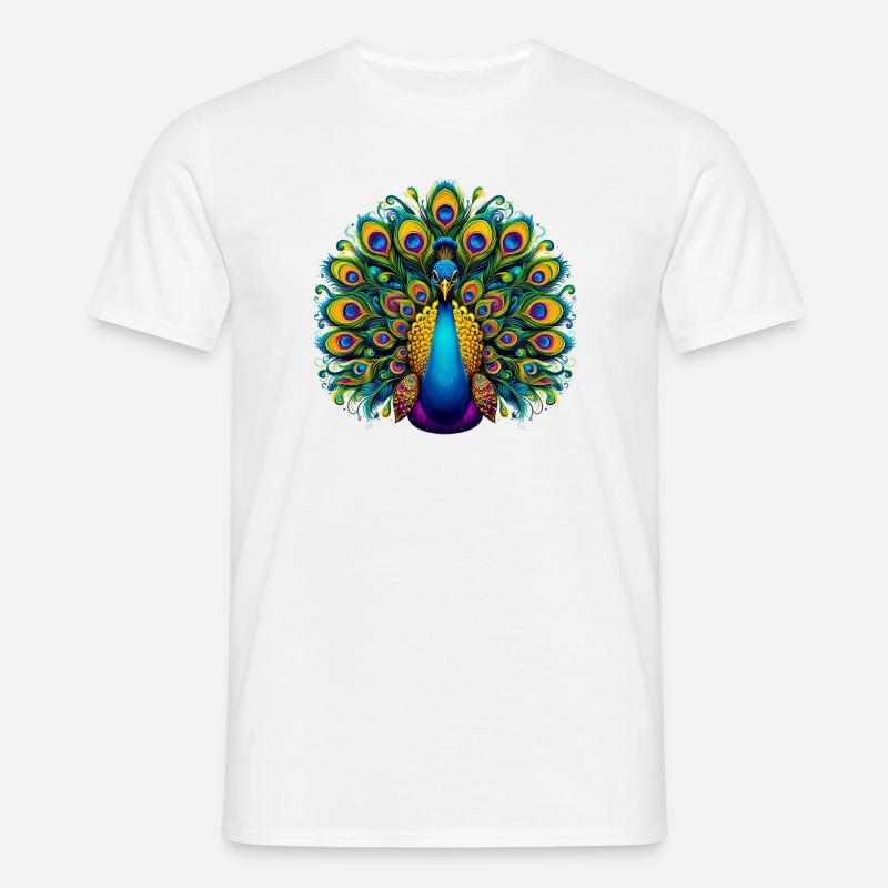 Pfau - Männer T-Shirt - Weiß