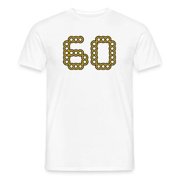 60. 60 ANS. 60e ANNIVERSAIRE. ANNIVERSAIRE 60 ANS. - T-shirt homme - blanc - Devant - AI Model Male 178 dark (178cm)