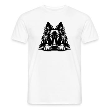 Tervueren Head with Paws - Men's T-Shirt - white - Front - AI Model Male 178 dark (178cm)