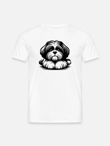 Shih Tzu Head with Paws - Men's T-Shirt - white