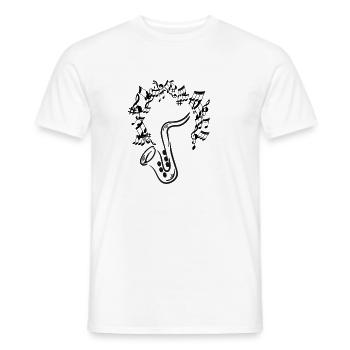 Saxophon Linienkunst - Männer T-Shirt - Weiß - Vorne - AI Model Male 178 dark (178cm)