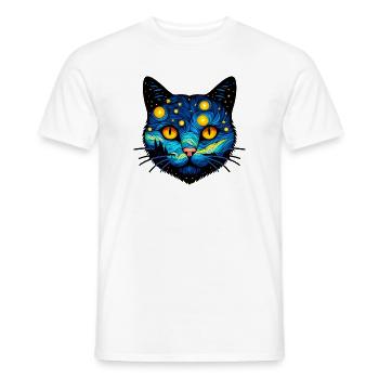 Cat - Men's T-Shirt - white - Front - AI Model Male 178 dark (178cm)