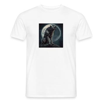 loup-garou, monstre, halloween, pleine lune - T-shirt homme - blanc - Devant - AI Model Male 178 dark (178cm)