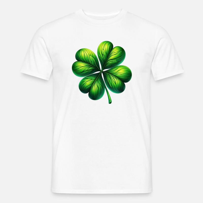 Vierblättriges Kleeblatt - Männer T-Shirt - Weiß