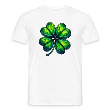 Trèfle à quatre feuilles - T-shirt homme - blanc - Devant - AI Model Male 178 dark (178cm)