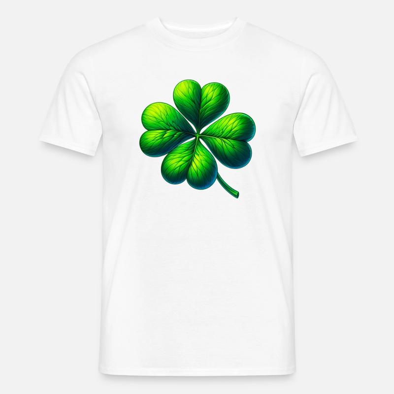 Vierblättriges Kleeblatt - Männer T-Shirt - Weiß