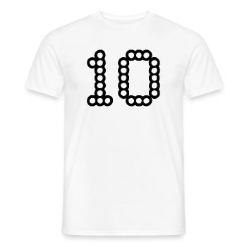 10. 10 YEARS. 10th ANNIVERSARY. 10 YEAR ANNIVERSARY. - Men's T-Shirt - white - Front - AI Model Male 178 dark (178cm)