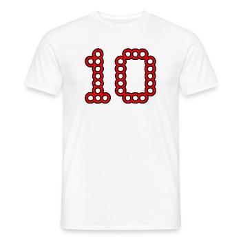 10. 10 YEARS. 10th ANNIVERSARY. 10 YEAR ANNIVERSARY. - Men's T-Shirt - white - Front - AI Model Male 178 dark (178cm)