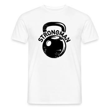 Kettlebell Strongman Fitness Poids Icône Logo - T-shirt homme - blanc - Devant - AI Model Male 178 dark (178cm)