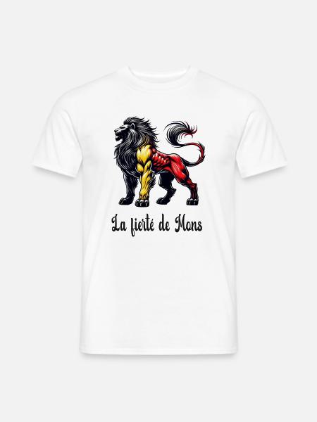 Mons lion flag design - Men's T-Shirt - white