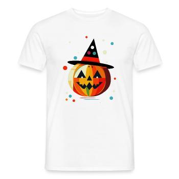 Halloween Kürbis in bunten Farben mit Hexenhut - Männer T-Shirt - Weiß - Vorne - AI Model Male 178 dark (178cm)